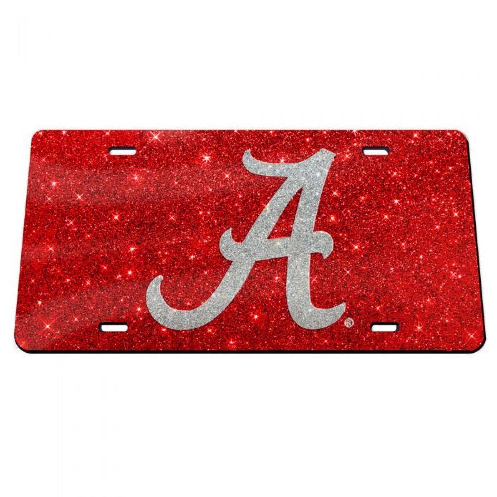 Alabama Crimson Glitter License Plate