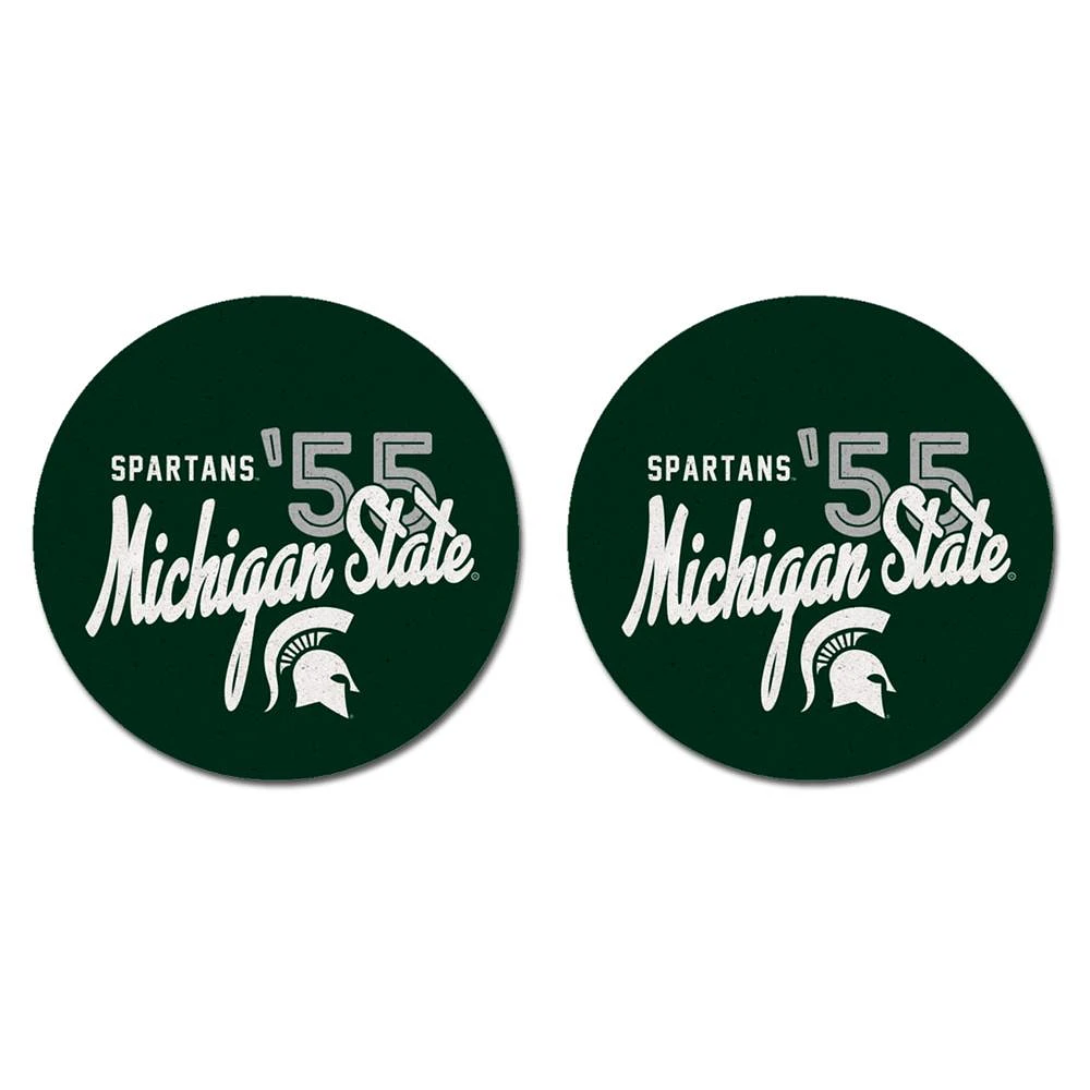 Michigan State 2-Pack Marathon Car Coasters