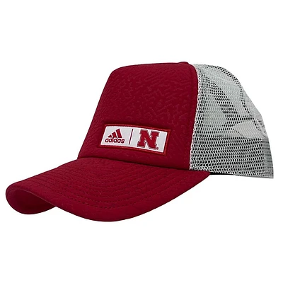 Nebraska Adidas Foam Panel Trucker Hat