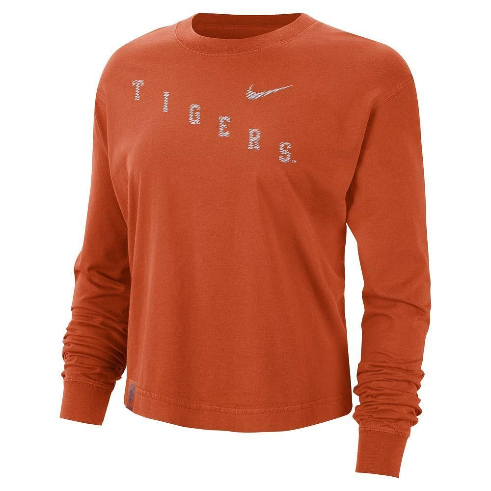 Clemson Nike Women's Boxy Varsity Long Sleeve Tee