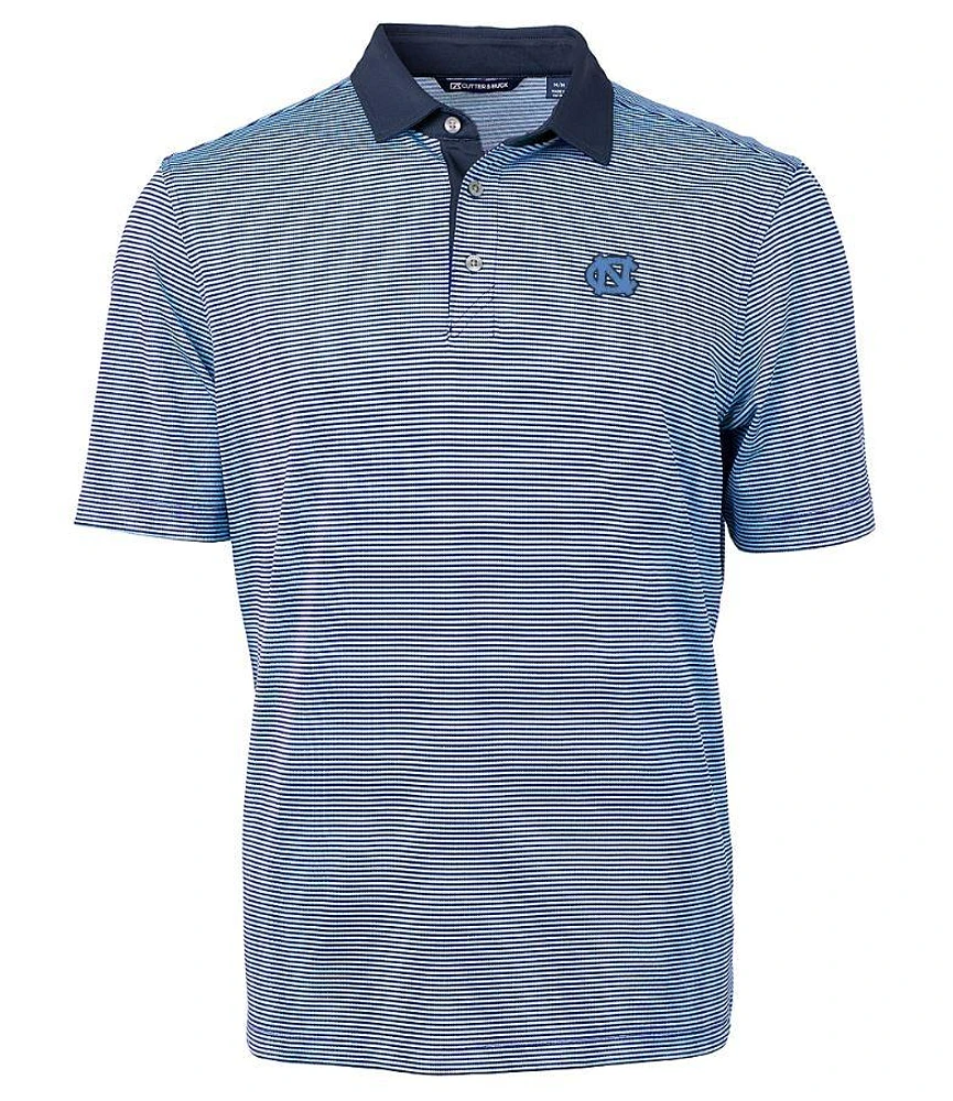 UNC Cutter & Buck Men's Virtue Eco Micro Stripe Polo