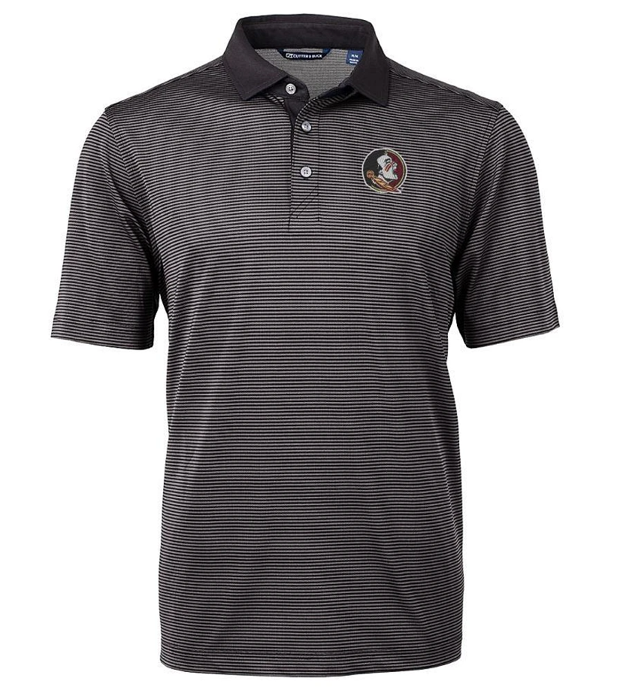 Florida State Cutter & Buck Men's Virtue Eco Micro Stripe Polo