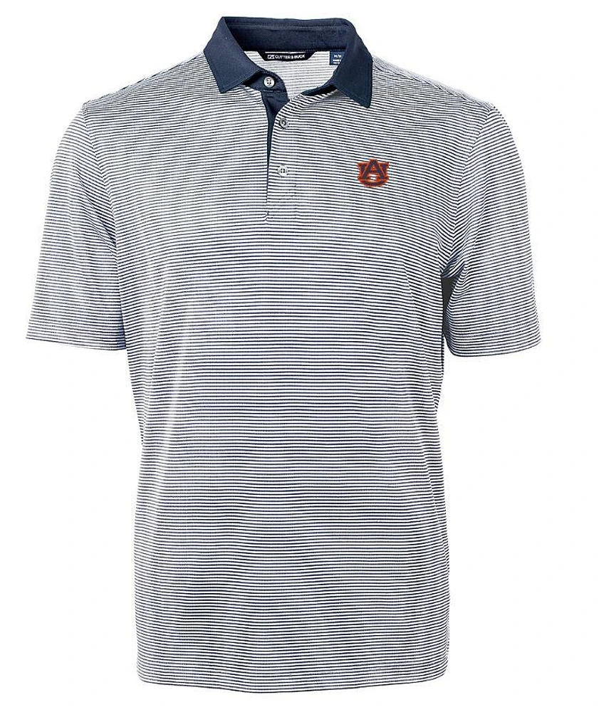 Auburn Cutter & Buck Men's Virtue Eco Micro Stripe Polo