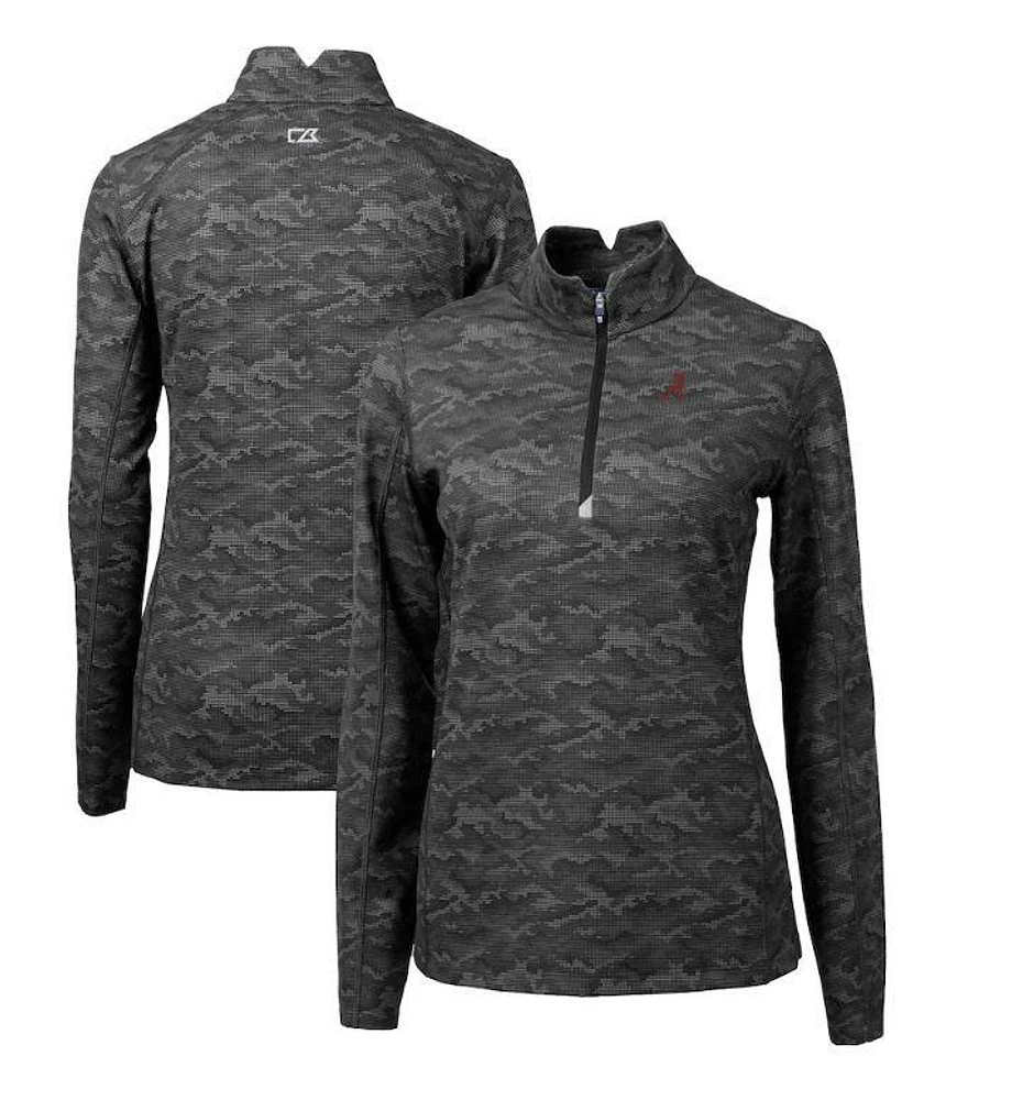 Alabama Cutter & Buck Women's Traverse Camo 1/4 Zip Pullover