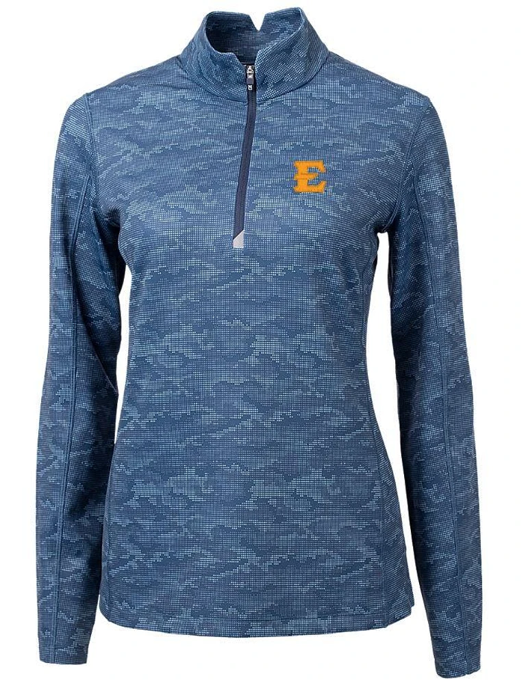 ETSU Cutter & Buck Women's Traverse Camo 1/4 Zip Pullover