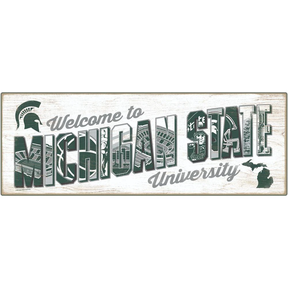 Michigan State 25 x 9 Tradition Wood Sign