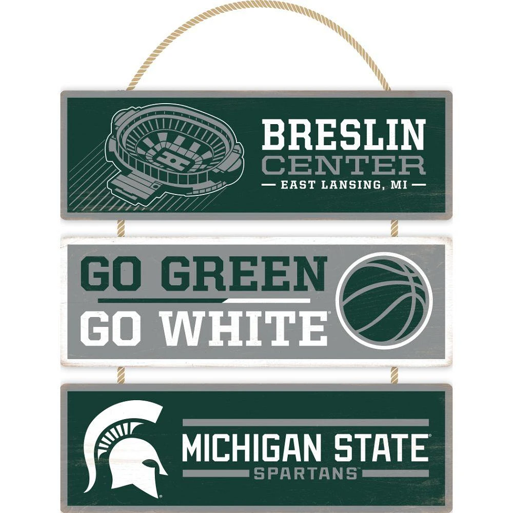 Michigan State 13 x 14 Linked Wood Sign