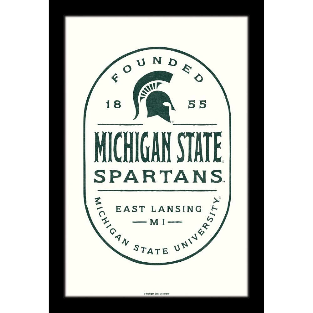 Michigan State 11 x 16 Framed Wood Sign