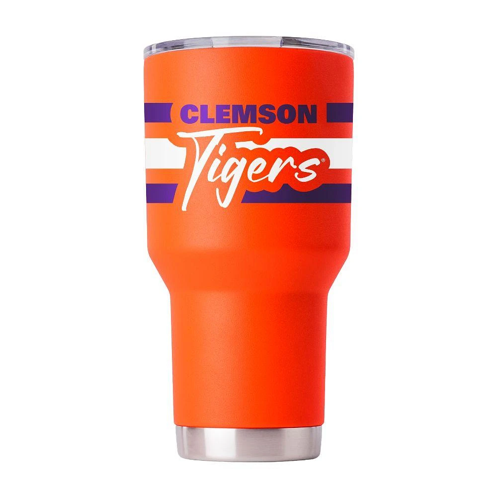 Clemson 30 Oz Script Stripe Tumbler