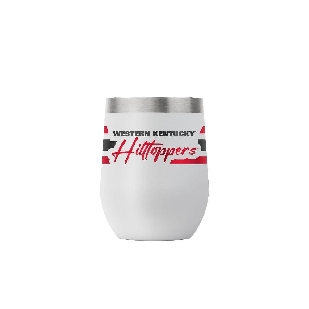 Western Kentucky Gametime Sidekicks 12 Oz Script Stripe Stemless Tumbler