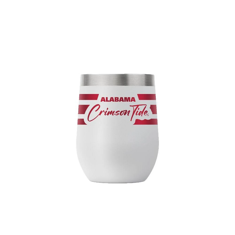 Alabama Gametime Sidekicks 12 Oz Script Stripe Stemless Tumbler