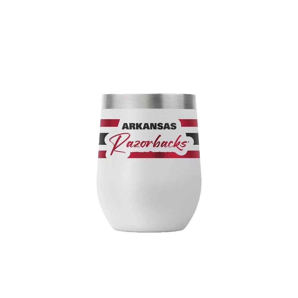 Arkansas Gametime Sidekicks 12 Oz Script Stripe Stemless Tumbler