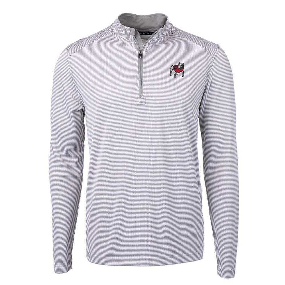Georgia Cutter & Buck Eco Pique Micro Stripe 1/2 Zip