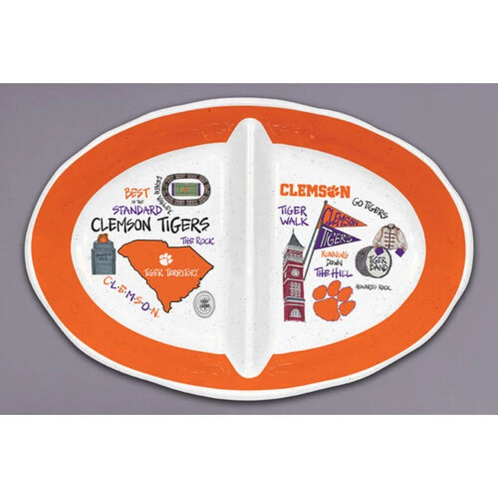 Clemson Magnolia Lane 2 Section Melamine Bowl