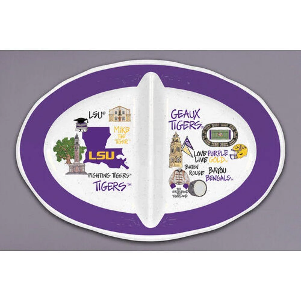 LSU Magnolia Lane 2 Section Melamine Bowl