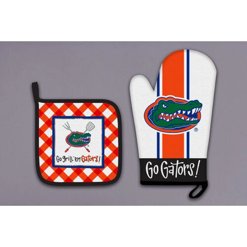 Florida Magnolia Lane Oven Mitt and Pot Holder Set