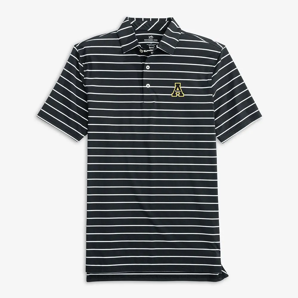 Appalachian State Southern Tide Desmond Stripe Performance Polo