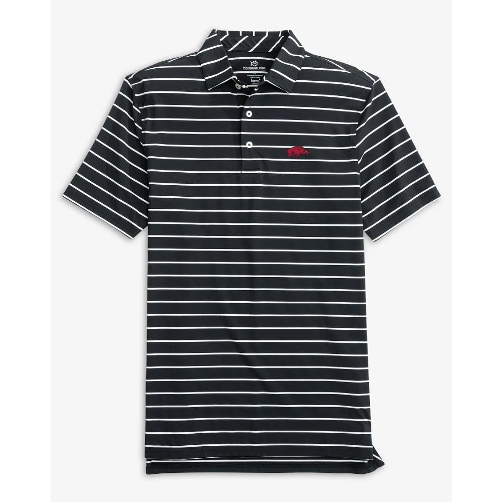 Arkansas Southern Tide Desmond Stripe Performance Polo