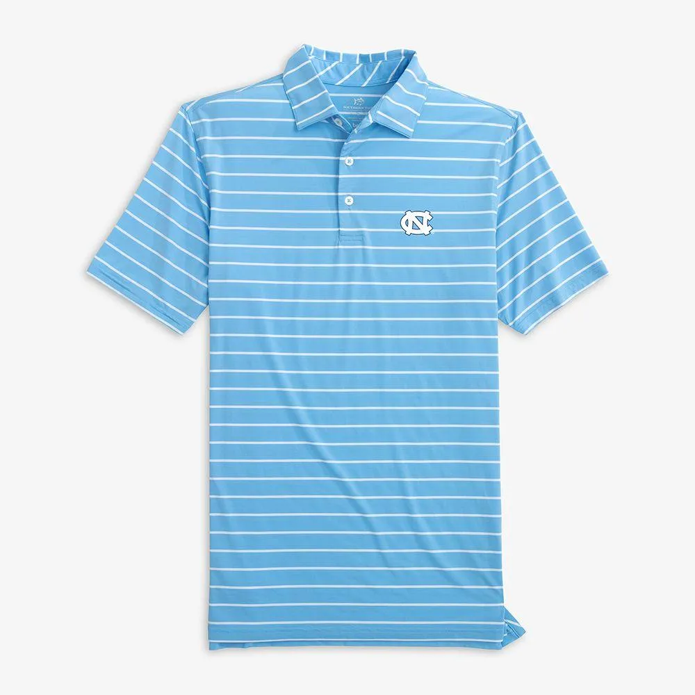 UNC Southern Tide Desmond Stripe Performance Polo