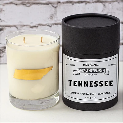 Tennessee 11 Oz Soy Candle - Rocks Glass