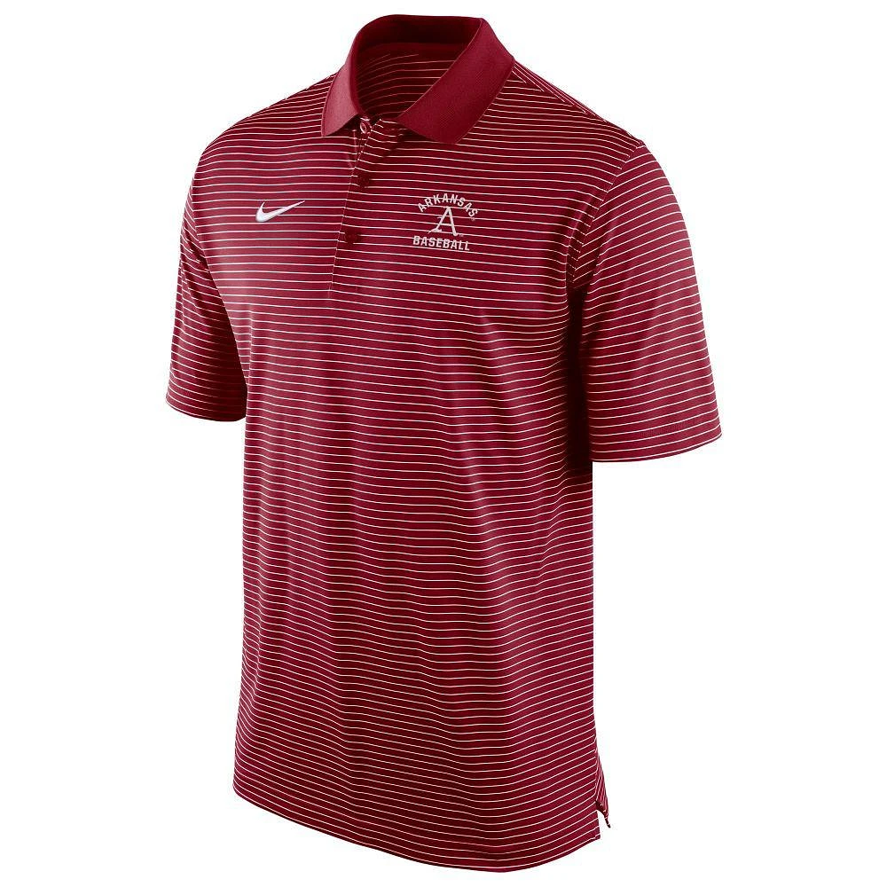 Arkansas Nike Baseball Stadium Stripe Polo
