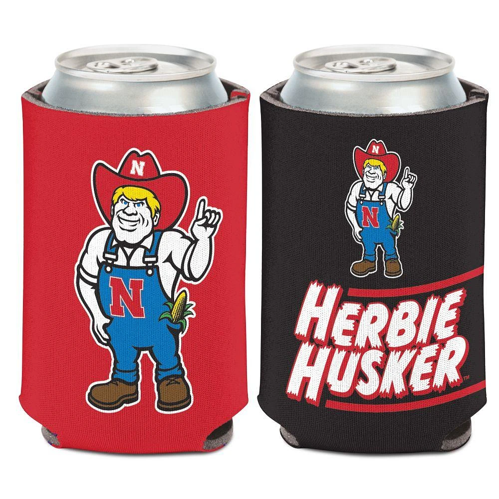 Nebraska New Herbie Logo 12oz Can Cooler