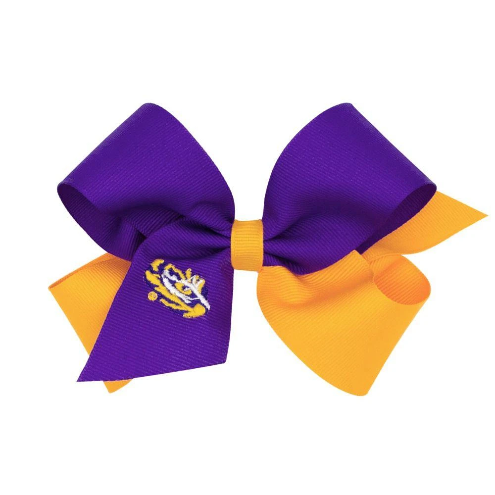 LSU Wee Ones Medium Two-Tone Grosgrain Hair Bow
