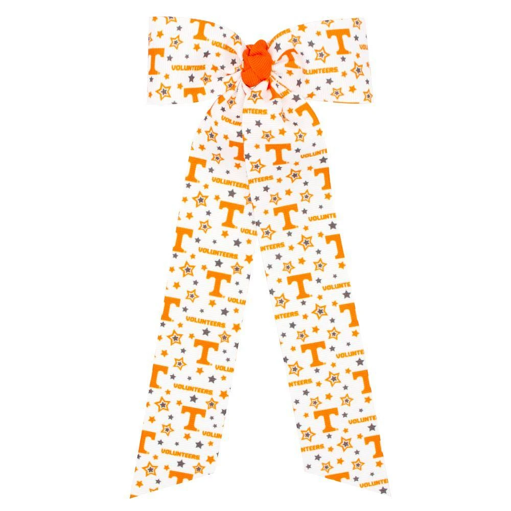 Tennessee Medium Signature Print Stream Tail Tie Hair Bow