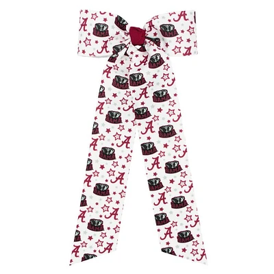 Alabama Medium Signature Print Stream Tail Tie Hair Bow