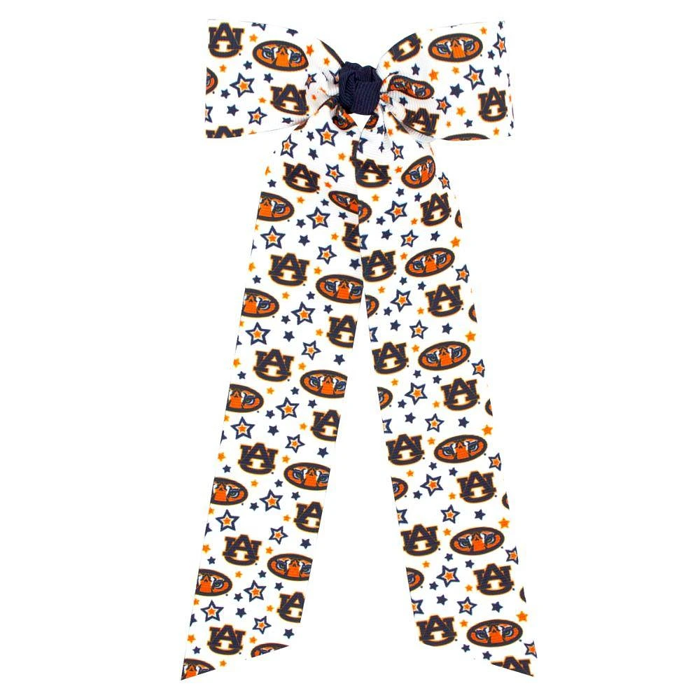 Auburn Medium Signature Print Stream Tail Tie Hair Bow