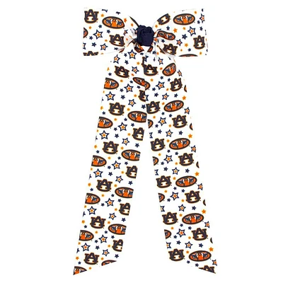 Auburn Medium Signature Print Stream Tail Tie Hair Bow