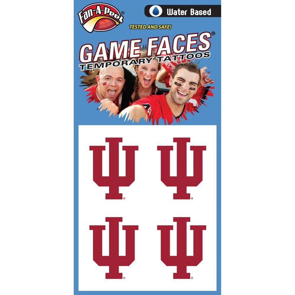 Indiana Water Based Trident 4 Pack Face Tattoos