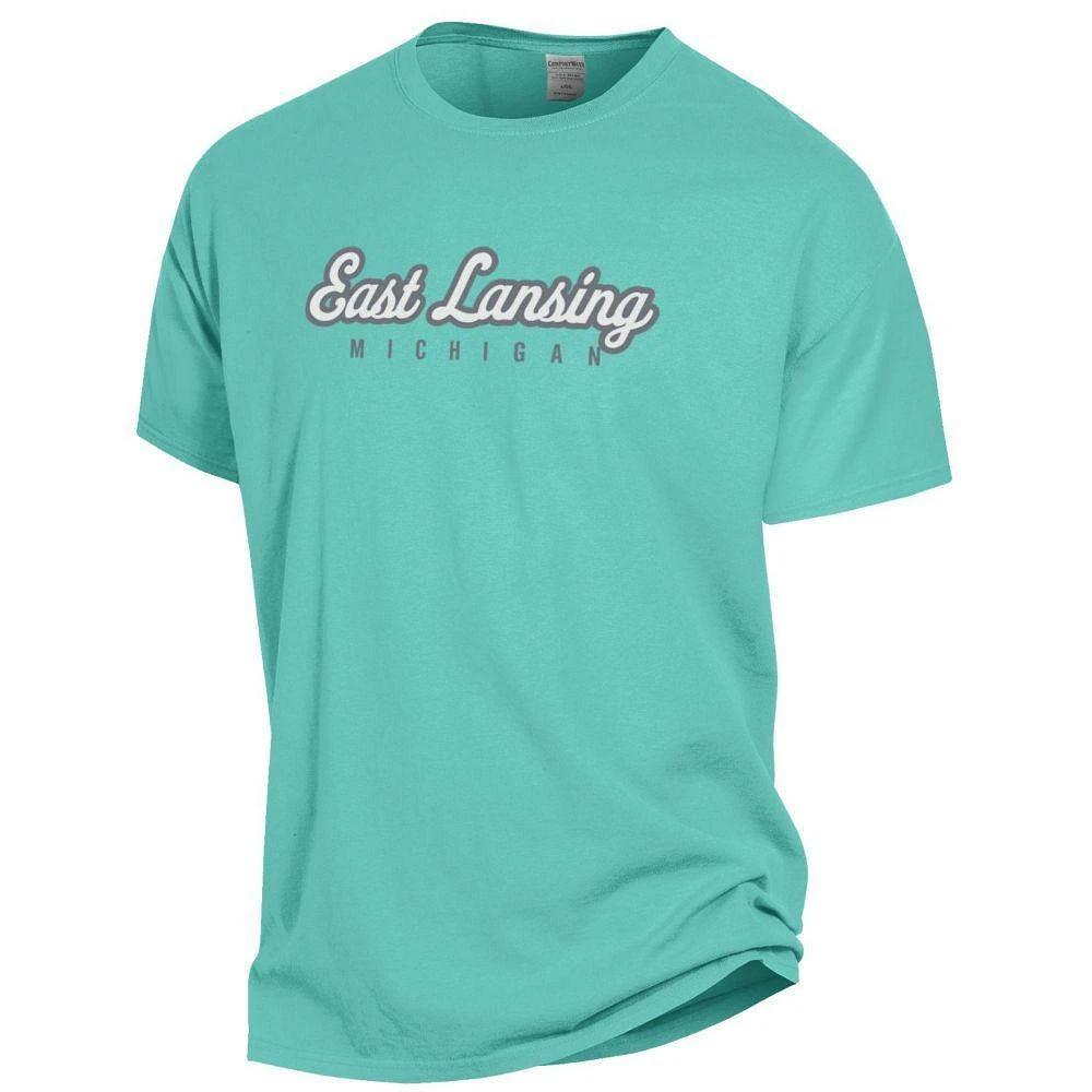 East Lansing Women's Straight Script Comfort Wash Tee