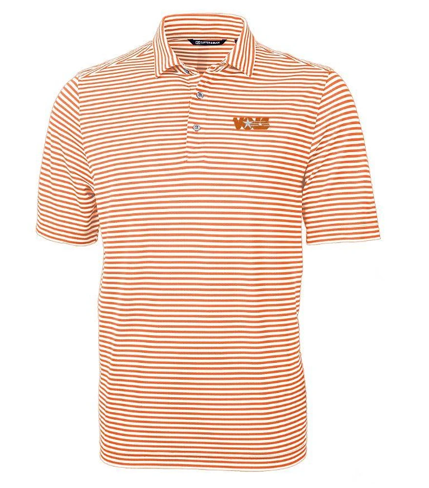Tennessee Cutter & Buck Vol Star Virtue Eco Pique Stripe Polo