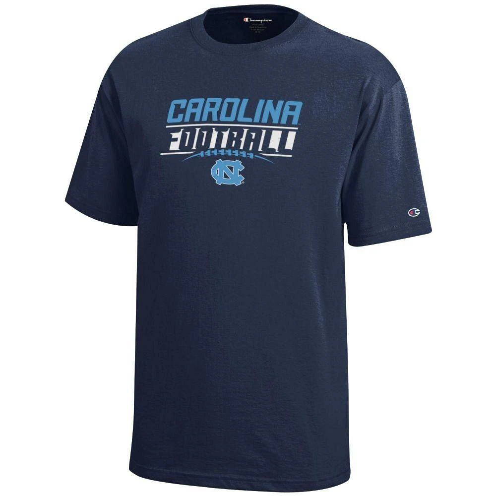 Carolina Champion YOUTH Wordmark Over Football Laces Tee