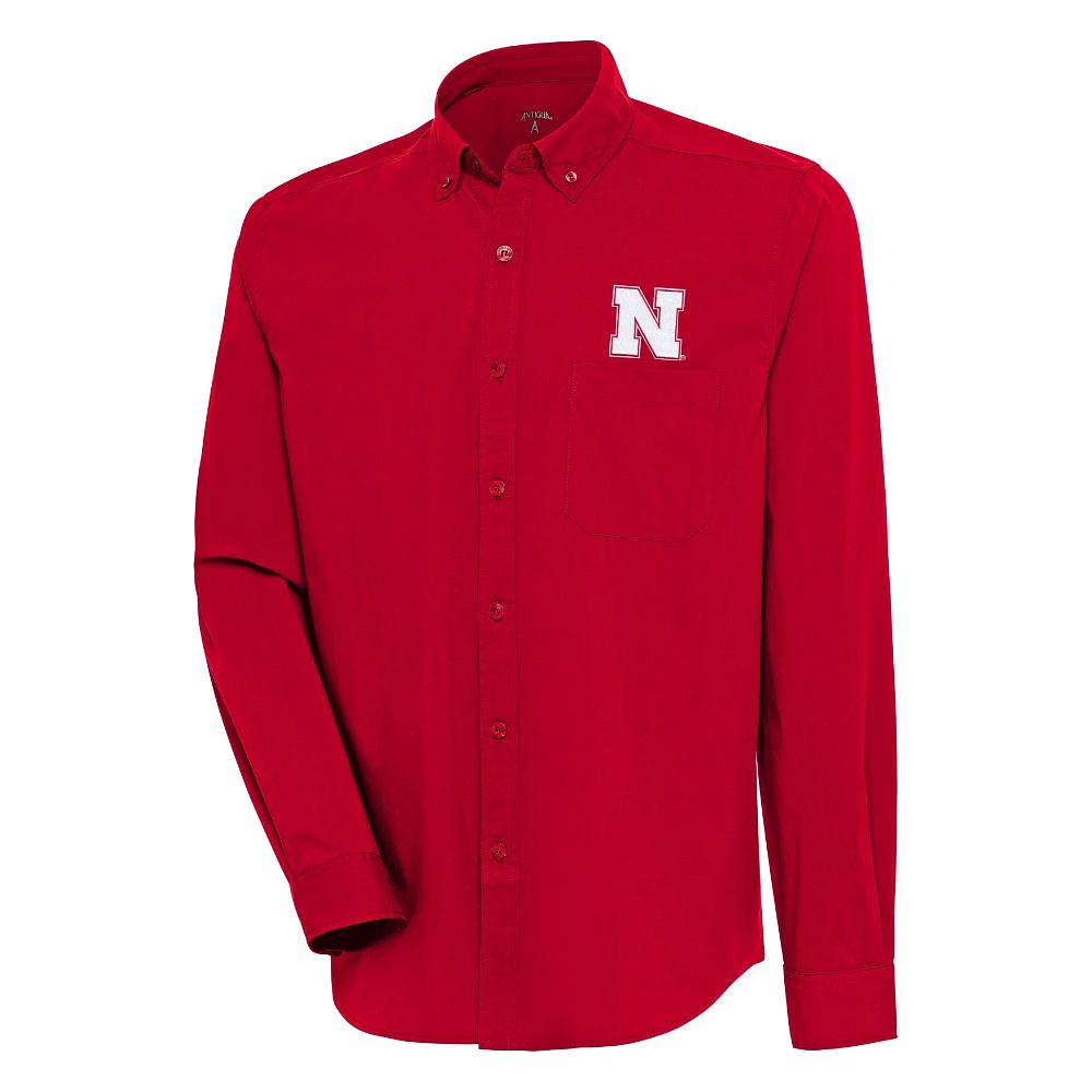 Nebraska Antigua Flight Long Sleeve Woven Shirt