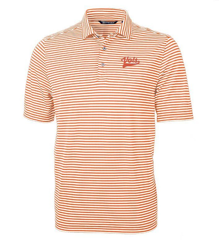 Tennessee Cutter & Buck Virtue Eco Pique Stripe Vol Script Polo