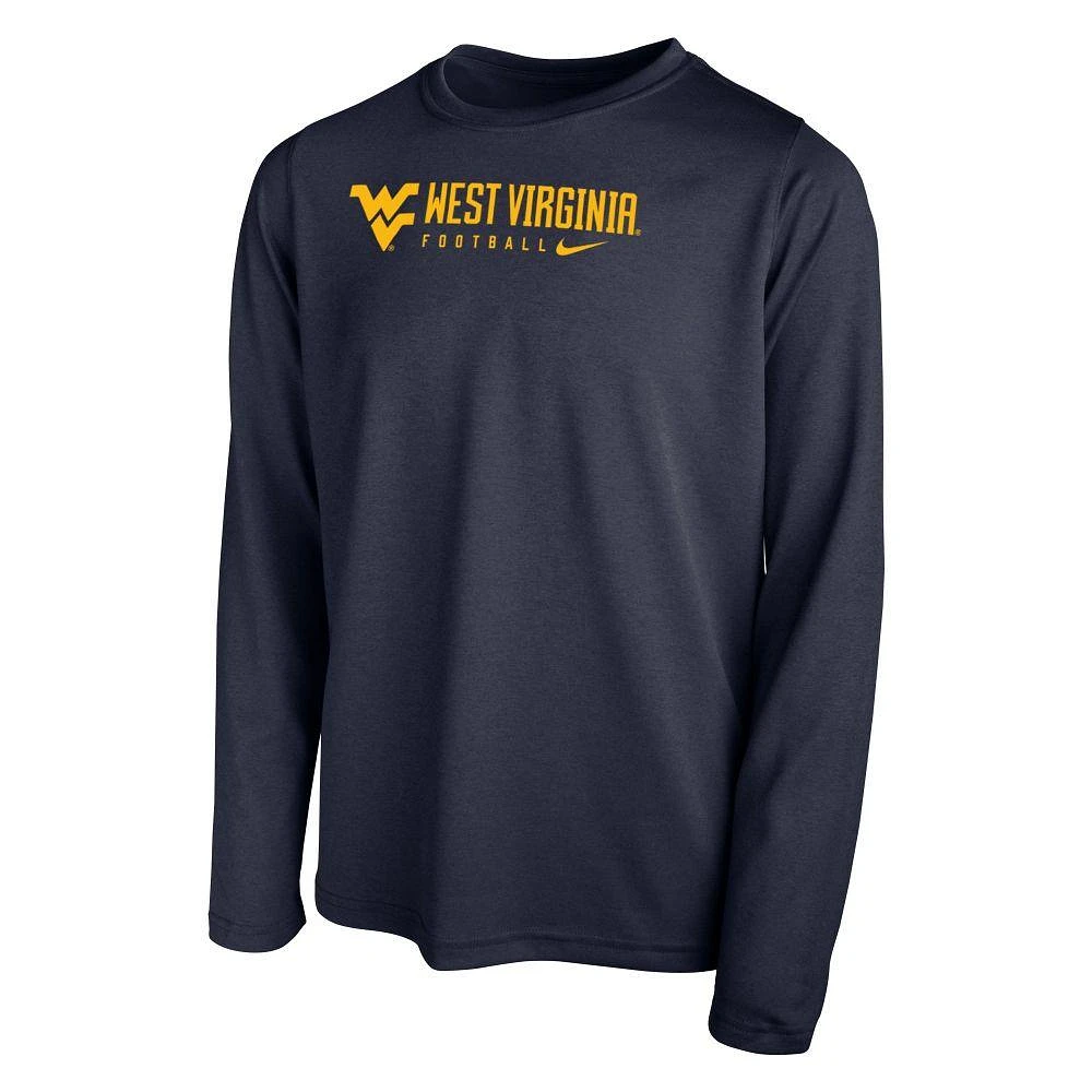 West Virginia Nike YOUTH Legend Team Issue Long Sleeve Tee