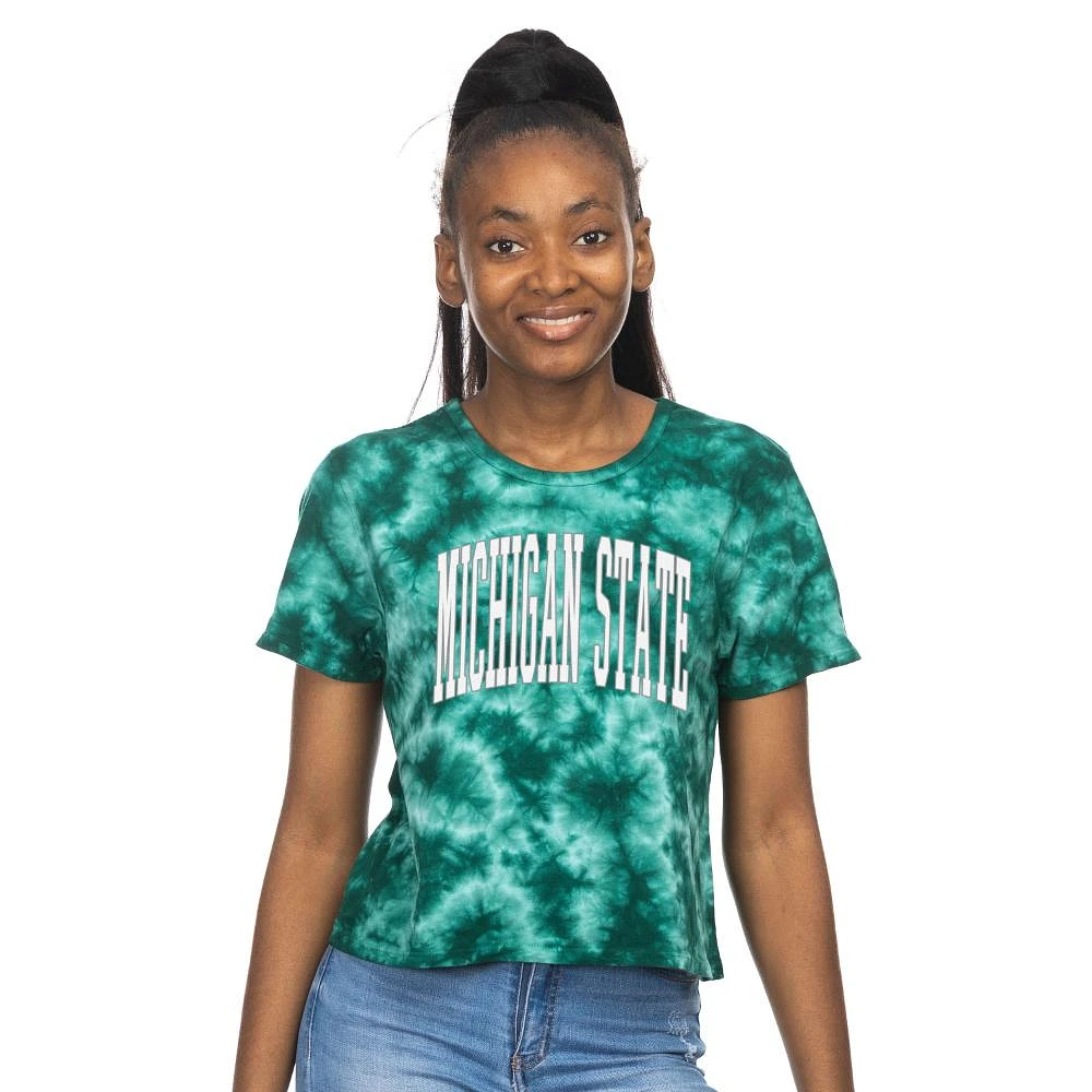 Michigan State Zoozatz Cloud Wash Arch Crop Tee