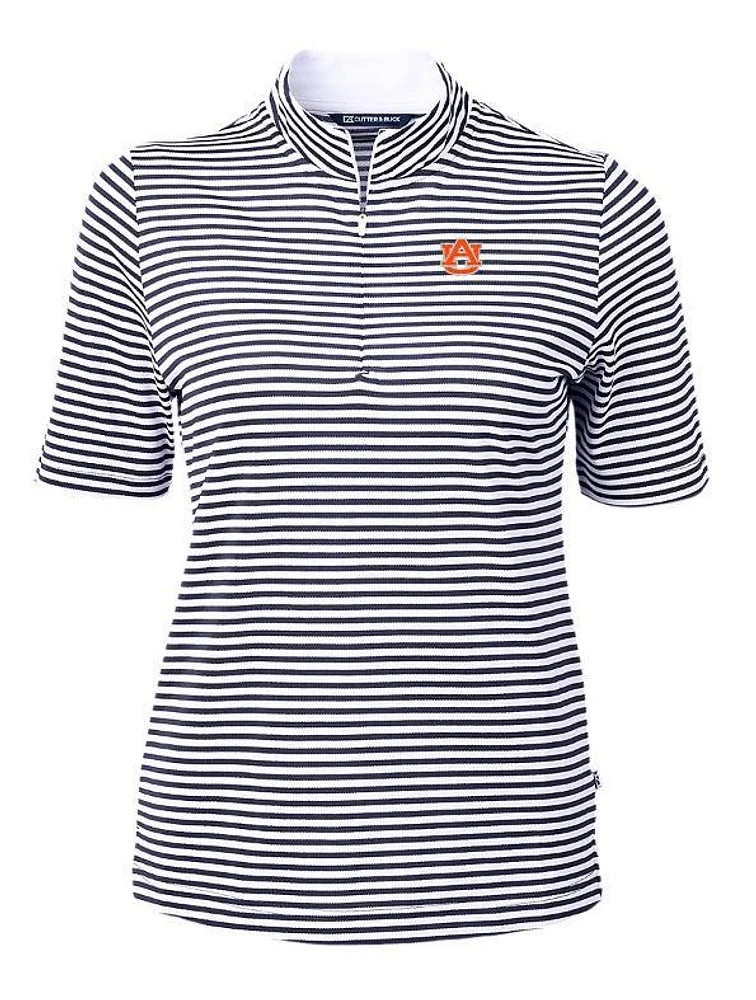 Auburn Cutter & Buck Women's Eco Pique Stripe Top
