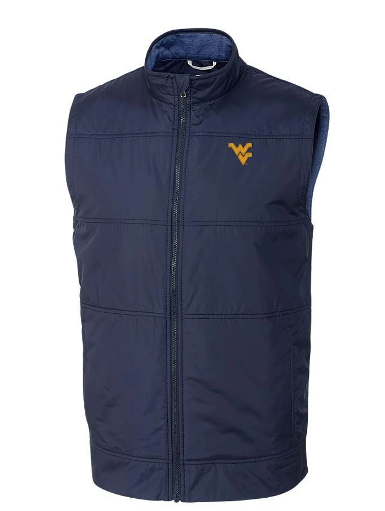 West Virginia Cutter & Buck Men's Stealth Quilted Vest