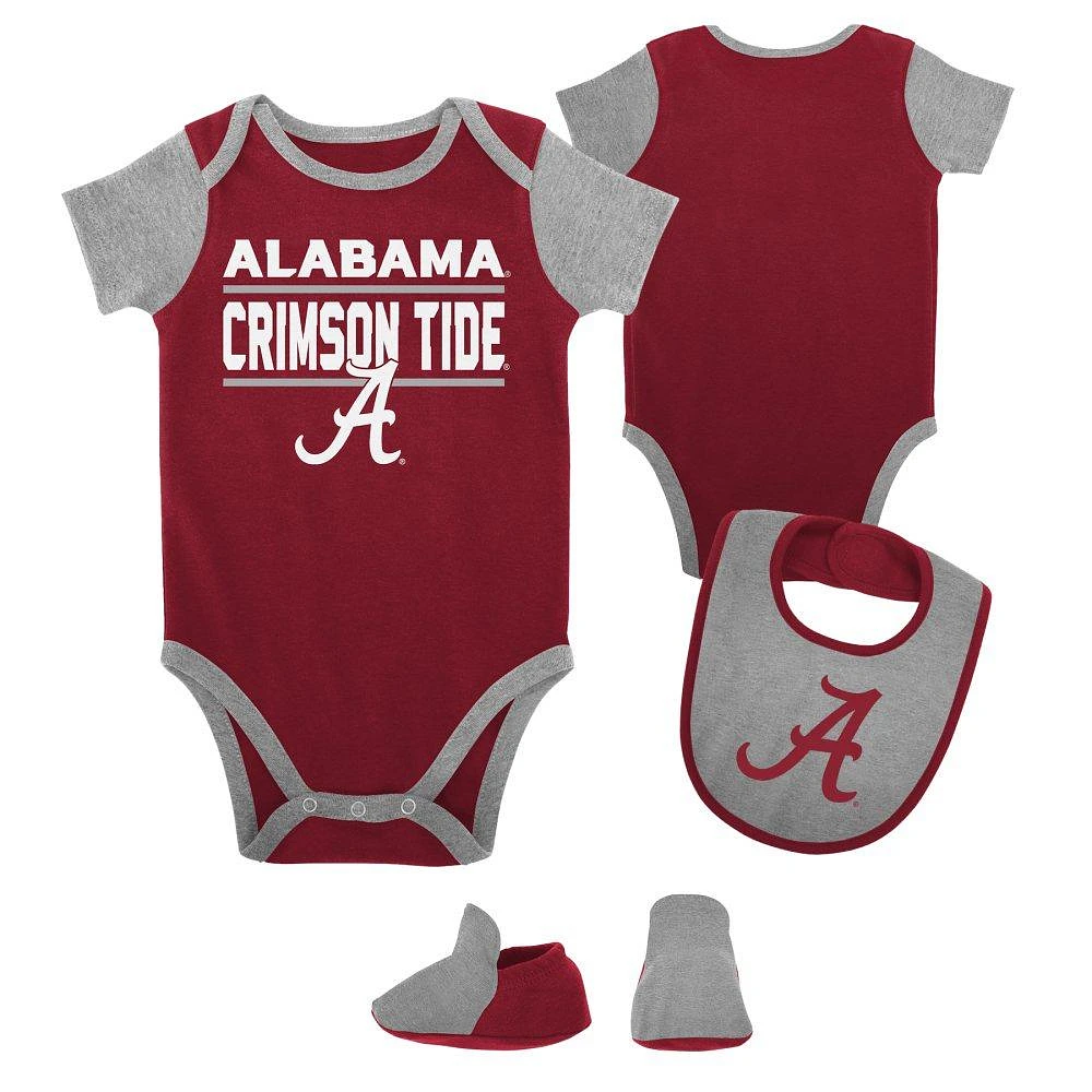 Alabama Infant Home Field Creeper, Bib, Bootie Set