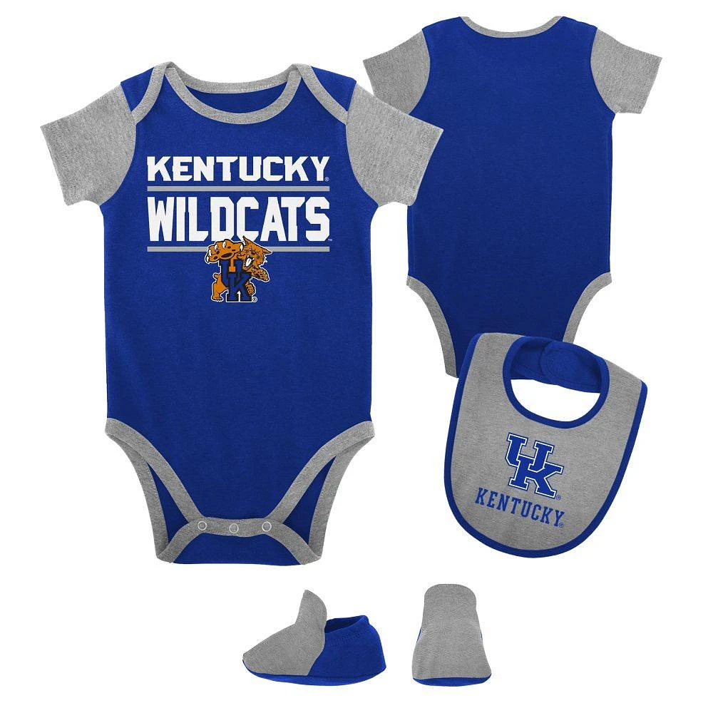 Kentucky Infant Home Field Creeper, Bib, Bootie Set