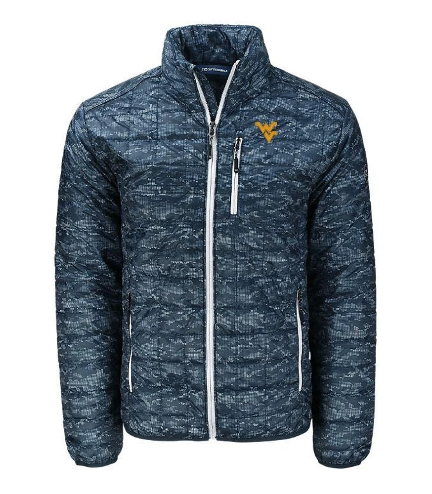 West Virginia Cutter & Buck Rainier Eco Insulated Printed Puffer Jacket