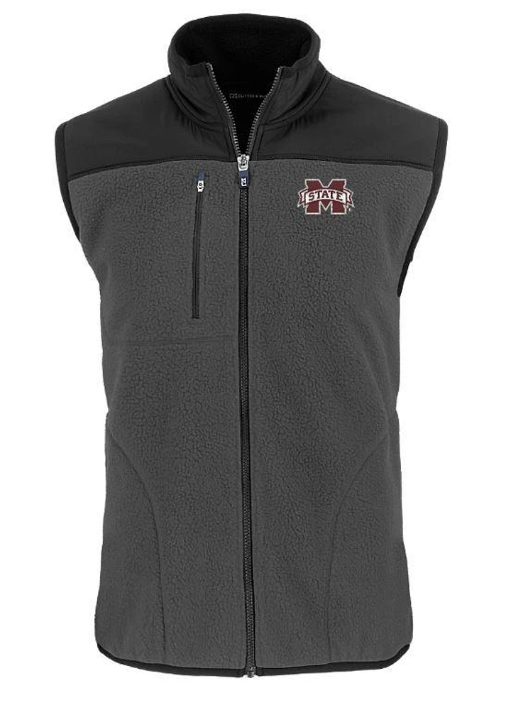 Mississippi State Cutter & Buck Men's Cascade Sherpa Fleece Vest