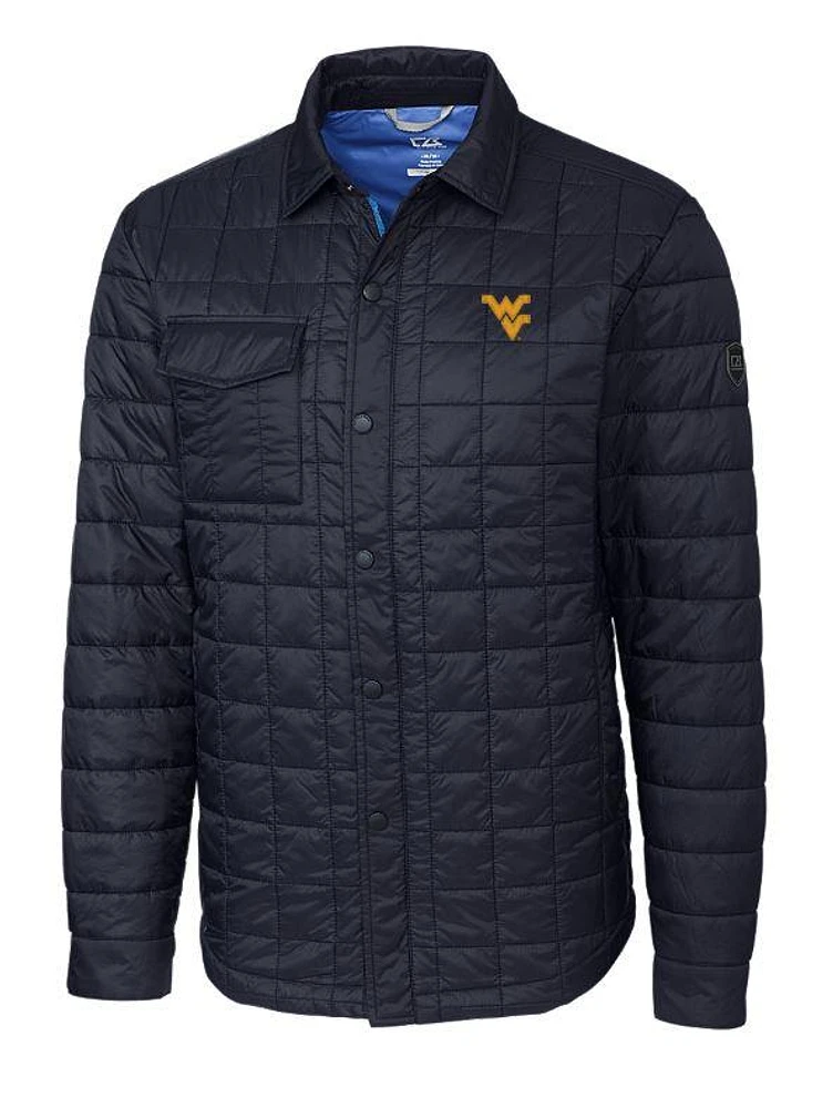 West Virginia Cutter & Buck Men's Rainier Quilted Shirt Jacket