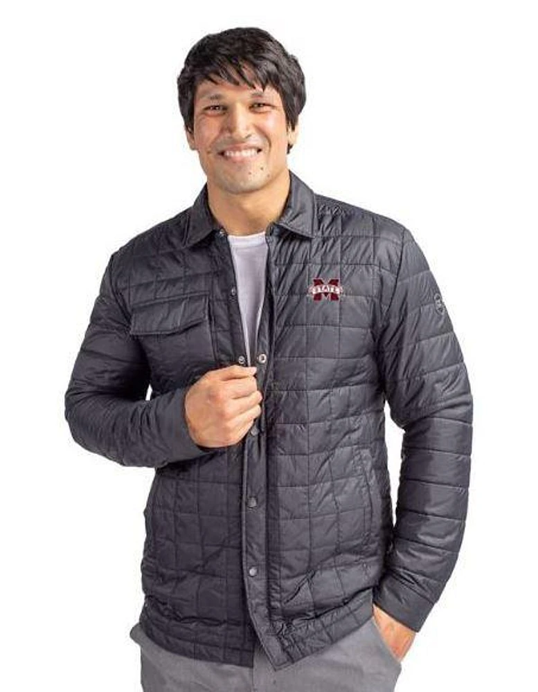 Mississippi State Cutter & Buck Men's Rainier Quilted Shirt Jacket