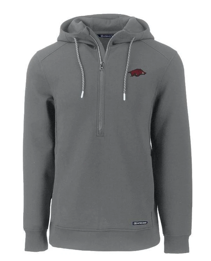 Arkansas Cutter & Buck Men's Roam Eco Half Zip Pullover Hoodie