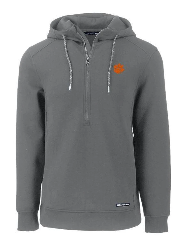 Clemson Cutter & Buck Men's Roam Eco Half Zip Pullover Hoodie