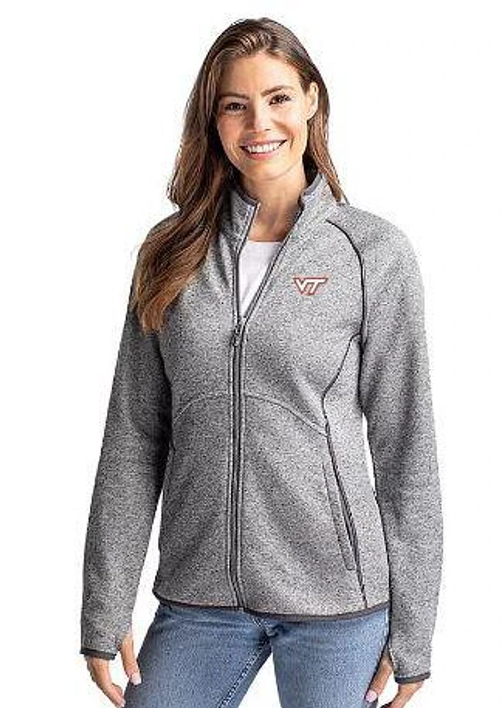 Virginia Tech Cutter & Buck Women's Mainsail Sweater Knit Jacket